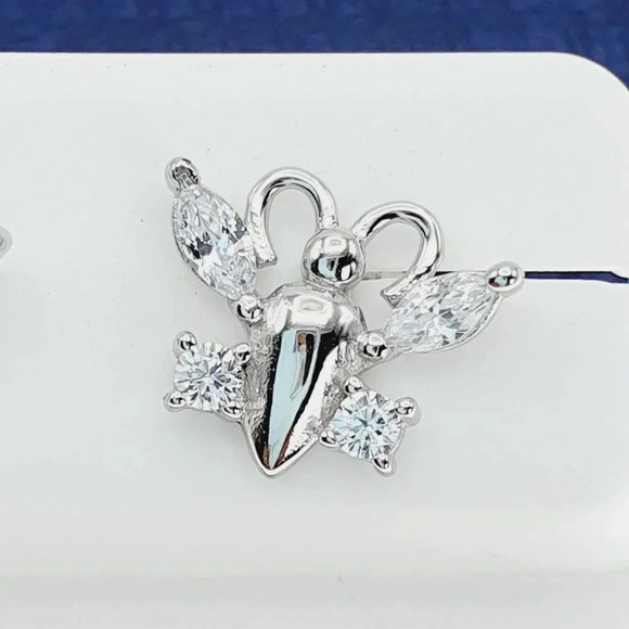 "925 Sterling Silver CZ Stud Earrings for Women/Girl, US925P1226 - Picture 3 of 10